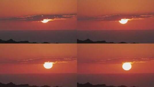延时拍摄海边日落高清在线视频素材下载