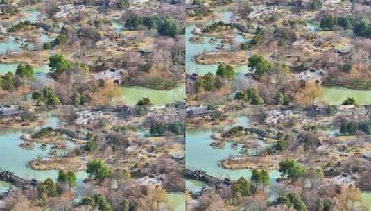 航拍瘦西湖风景区大明寺观音山园林寺庙高清在线视频素材下载