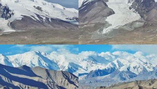 航拍新疆慕士塔格雪峰冰川高清在线视频素材下载