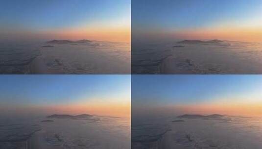 夕阳下冬天的觉华岛高清在线视频素材下载