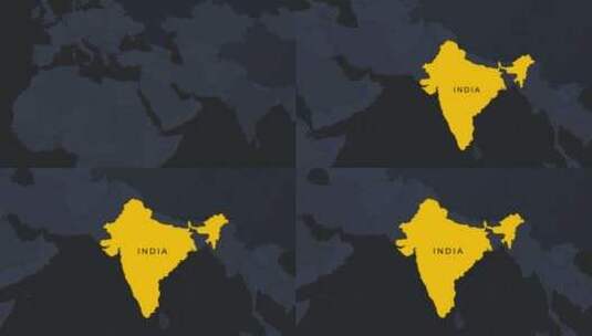 印度地图高清在线视频素材下载