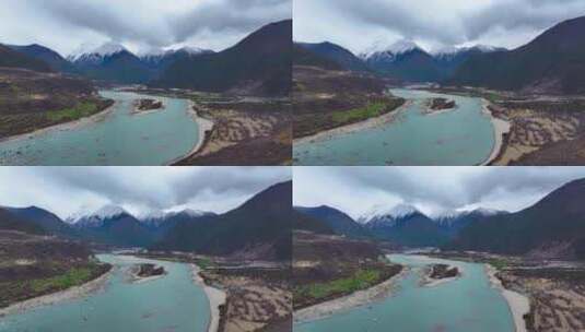 4K航拍西藏雅鲁藏布江17高清在线视频素材下载