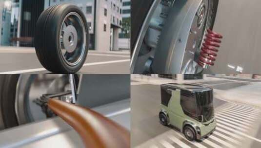 三维动画演示新能源汽车结构组装高清在线视频素材下载