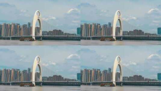 【视频】广州 珠江新城 猎德大桥延时高清在线视频素材下载