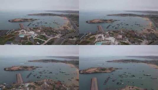 平潭岛渔船码头航拍高清在线视频素材下载