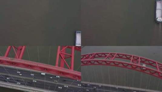 新光大桥快速路航拍原素材高清在线视频素材下载