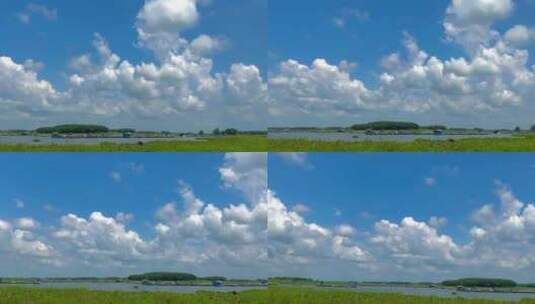湖上美丽的白云高清在线视频素材下载