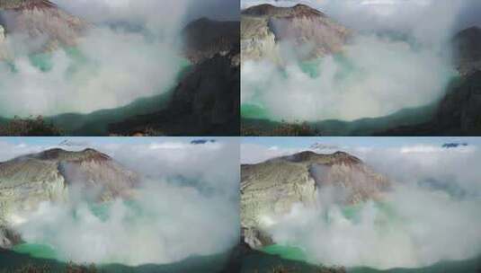 硫磺气体从Kawah Ijen火山旁边的高清在线视频素材下载