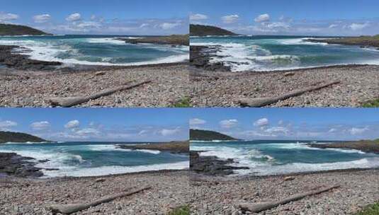 澳洲shellharbour，海滩和海浪高清在线视频素材下载