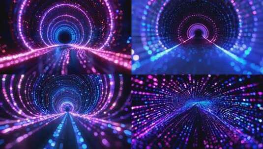 炫彩光线隧道背景素材高清在线视频素材下载