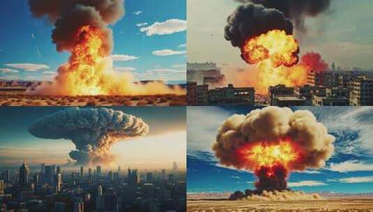 原子弹爆炸核弹爆炸蘑菇云爆炸战争高清在线视频素材下载