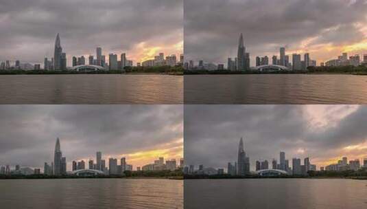 大气深圳日落延时视频高清在线视频素材下载