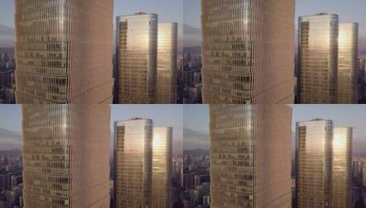航拍深圳福田区高楼大厦21高清在线视频素材下载