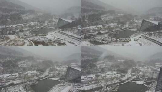 2022年第一场雪，青山粉黛高清在线视频素材下载