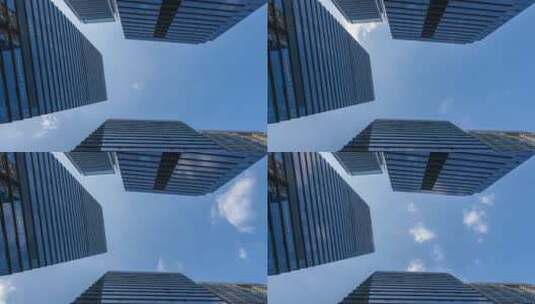 延时仰拍城市高楼建筑-4高清在线视频素材下载