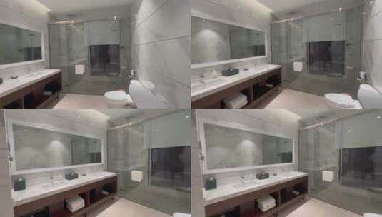 商务酒店客房洗手间高清在线视频素材下载