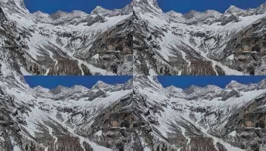 航拍阿坝四姑娘山双桥沟景区雪山群峰风光高清在线视频素材下载