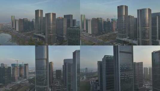 义乌清晨航拍空镜高清在线视频素材下载