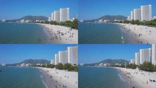 广东惠州巽寮湾风光海滩游客游玩E高清在线视频素材下载