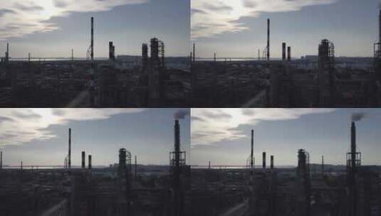 4k  航拍城市工业石油化工工厂厂房特写高清在线视频素材下载
