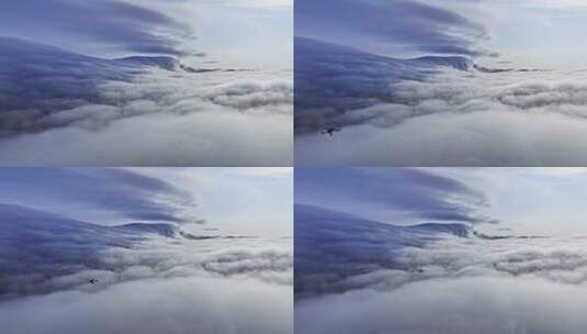 广西山脉云海日出航拍高清在线视频素材下载
