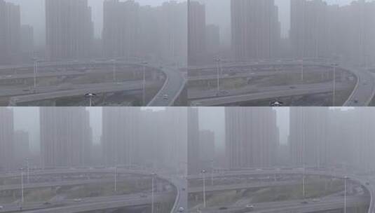 城市雾霾大雾高清在线视频素材下载