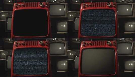 噪音干扰的复古电视机高清在线视频素材下载