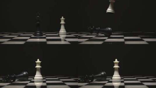 国际象棋手在下棋特写慢镜头高清在线视频素材下载