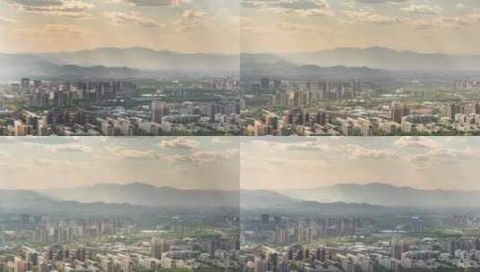 城市延时摄影北京城市发展光影流动高清在线视频素材下载