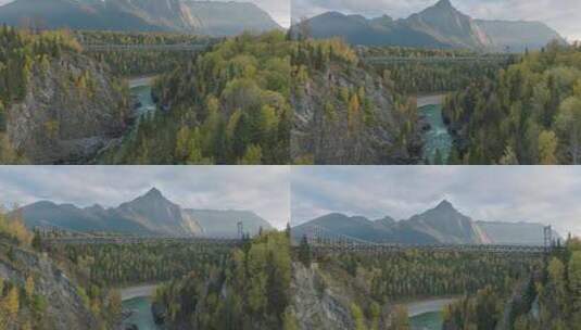 加拿大不列颠哥伦比亚省北部美丽风景的无人机锅4K高清在线视频素材下载