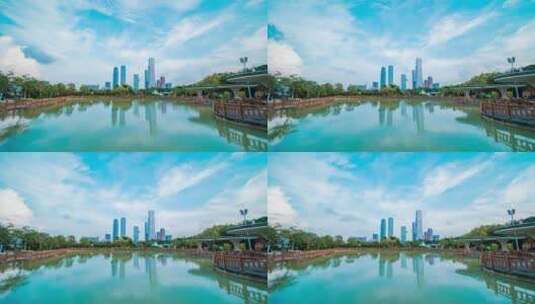 南宁延时 东盟商务区城市风光 地标建筑高清在线视频素材下载