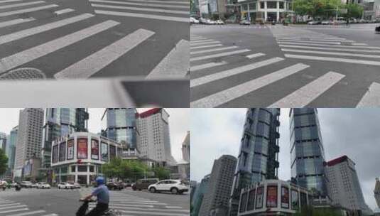上海路口人群过马路高清在线视频素材下载
