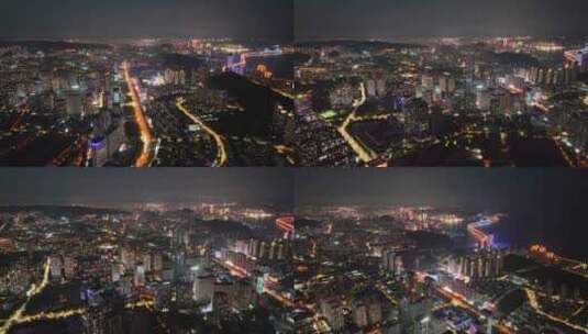 城市夜景航拍 城市夜景高清在线视频素材下载