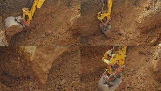 工程施工挖掘机高清在线视频素材下载