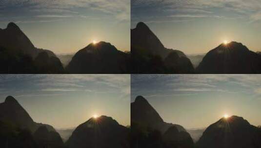 山顶升起太阳高清在线视频素材下载