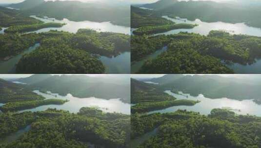 广东绿水青山水库自然风光4k航拍高清在线视频素材下载