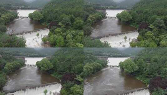 雨后泰山，俯瞰飞瀑流泉高清在线视频素材下载