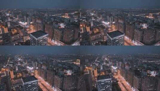 航拍洛阳城市夜景高清在线视频素材下载