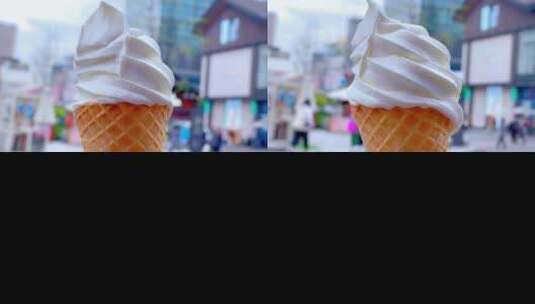 冰淇淋城市背景转高清在线视频素材下载