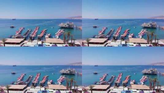 码头的航拍镜头高清在线视频素材下载