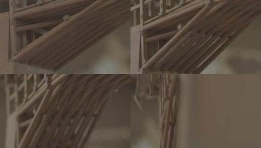（4k）浙江温州泰顺县廊桥模型特写高清在线视频素材下载