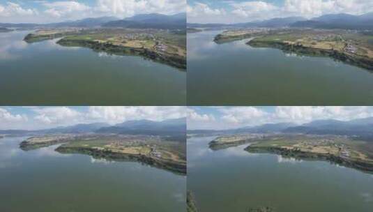 云南省迪庆州香格里拉市小中甸水库高清在线视频素材下载
