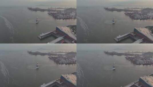 蛇口太子湾豪华邮轮出海航拍高清在线视频素材下载