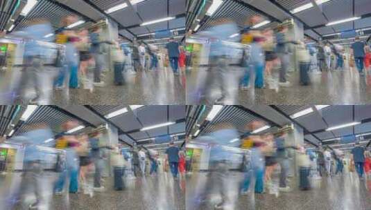 香港地铁出入闸_香港地铁人来人往日景延时高清在线视频素材下载
