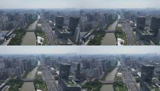浙江杭州城市风光航拍高清在线视频素材下载