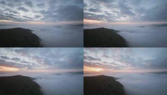 云海日出壮丽风景森林云雾缭绕高清在线视频素材下载