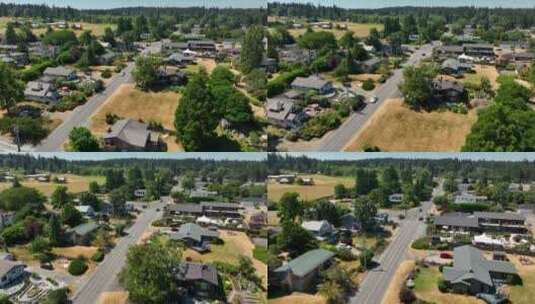 华盛顿兰利小镇农村房屋的鸟瞰图。高清在线视频素材下载