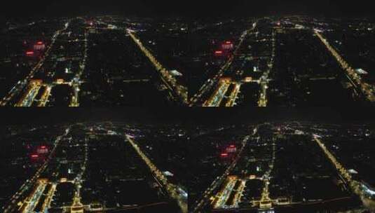 山东潍坊青州夜景航拍高清在线视频素材下载