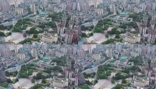 重庆人民大礼堂航拍单镜高清在线视频素材下载