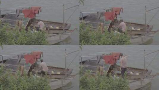 惠州东江渔民渔船高清在线视频素材下载